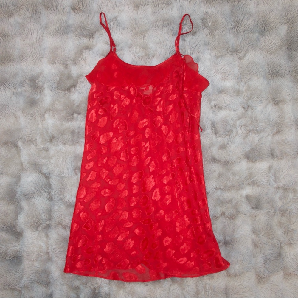 Elegant Y2K Red Leopard Dress